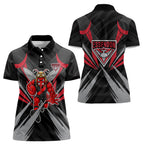 Essendon Bombers Australian Football Women Polo Shirt Fierce Mosquito Pilot Mascot - Bold Team Colors