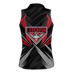 Essendon Bombers Australian Football Women Sleeveless Polo Shirt Fierce Mosquito Pilot Mascot - Bold Team Colors