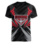 Essendon Bombers Australian Football Women V-Neck T-Shirt Fierce Mosquito Pilot Mascot - Bold Team Colors