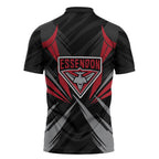 Essendon Bombers Australian Football Zipper Polo Shirt Fierce Mosquito Pilot Mascot - Bold Team Colors