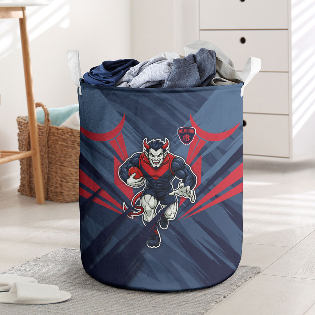 Melbourne Demons Australian Football Laundry Basket Fierce Devil Mascot - Bold Team Colors