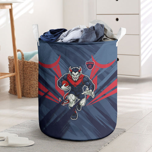 Melbourne Demons Australian Football Laundry Basket Fierce Devil Mascot - Bold Team Colors