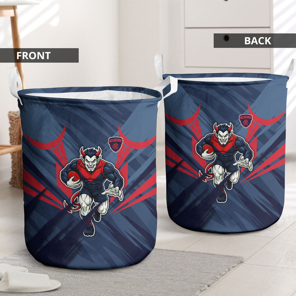 Melbourne Demons Australian Football Laundry Basket Fierce Devil Mascot - Bold Team Colors