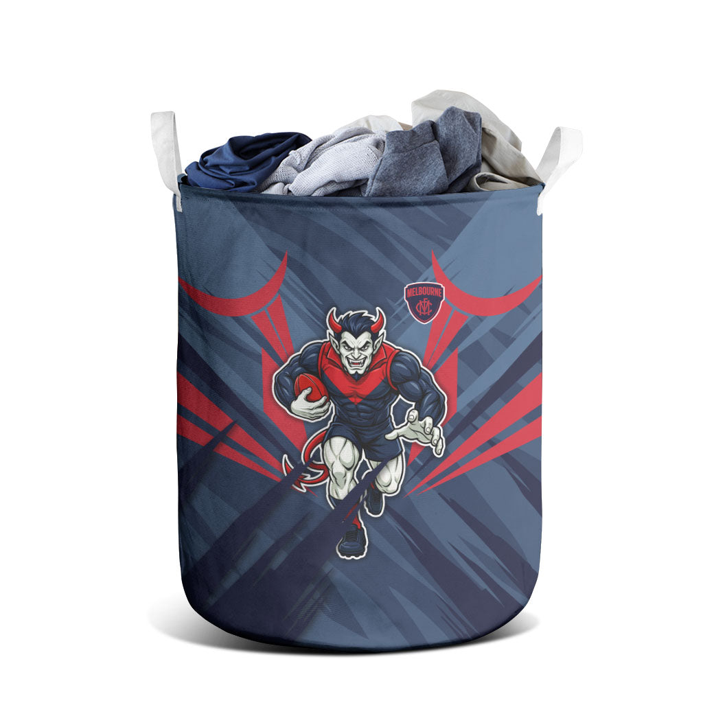 Melbourne Demons Australian Football Laundry Basket Fierce Devil Mascot - Bold Team Colors
