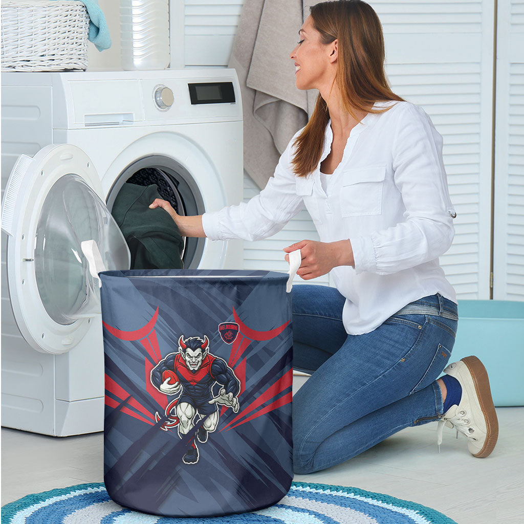 Melbourne Demons Australian Football Laundry Basket Fierce Devil Mascot - Bold Team Colors