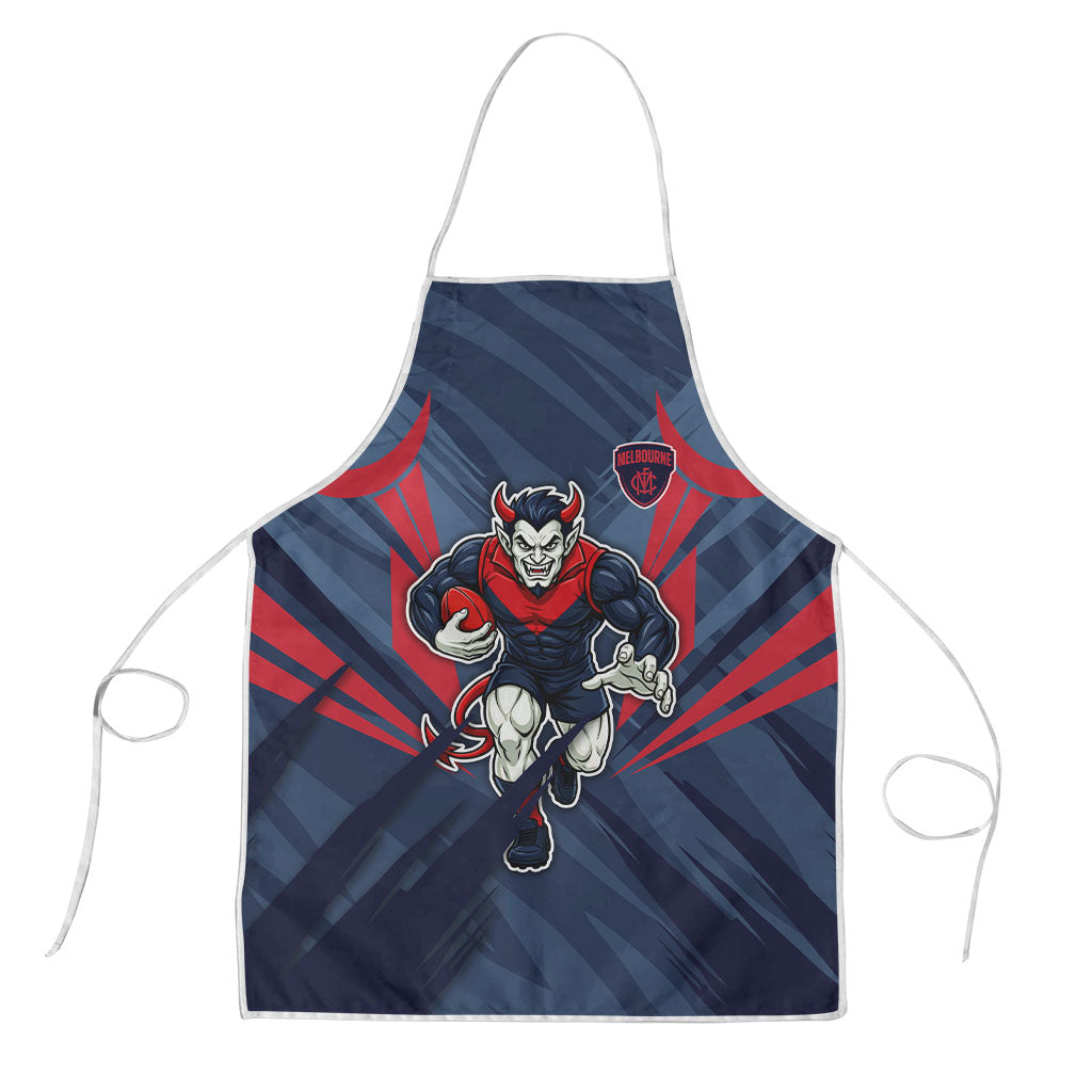 Melbourne Demons Australian Football Apron Fierce Devil Mascot - Bold Team Colors
