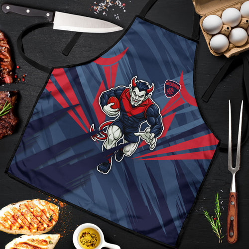 Melbourne Demons Australian Football Apron Fierce Devil Mascot - Bold Team Colors