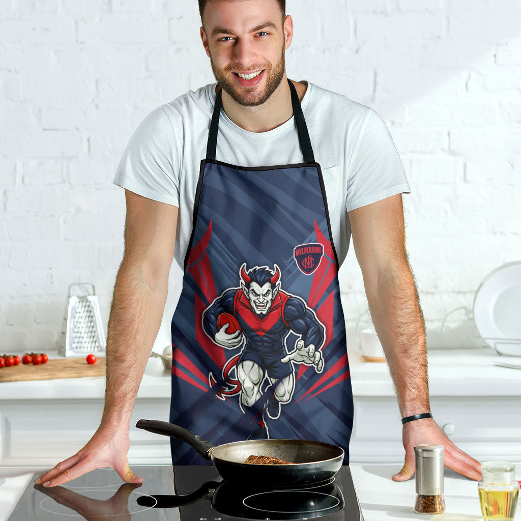 Melbourne Demons Australian Football Apron Fierce Devil Mascot - Bold Team Colors