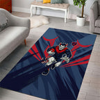 Melbourne Demons Australian Football Area Rug Fierce Devil Mascot - Bold Team Colors