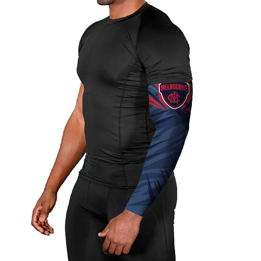 Melbourne Demons Australian Football Arm Sleeves Fierce Devil Mascot - Bold Team Colors