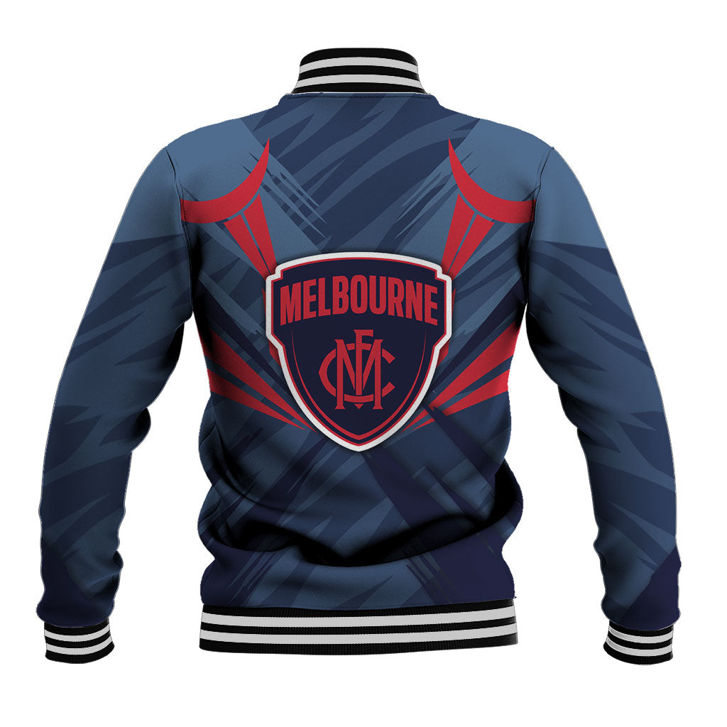 Melbourne Demons Australian Football Baseball Jacket Fierce Devil Mascot - Bold Team Colors