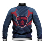 Melbourne Demons Australian Football Baseball Jacket Fierce Devil Mascot - Bold Team Colors