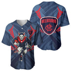 Melbourne Demons Australian Football Baseball Jersey Fierce Devil Mascot - Bold Team Colors