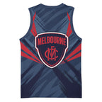 Melbourne Demons Australian Football Basketball Jersey Fierce Devil Mascot - Bold Team Colors
