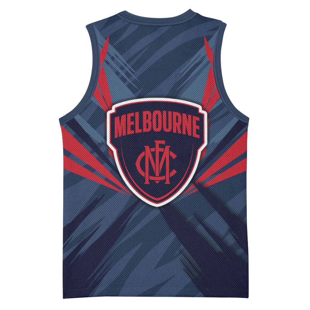Melbourne Demons Australian Football Basketball Jersey Fierce Devil Mascot - Bold Team Colors
