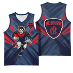 Melbourne Demons Australian Football Basketball Jersey Fierce Devil Mascot - Bold Team Colors