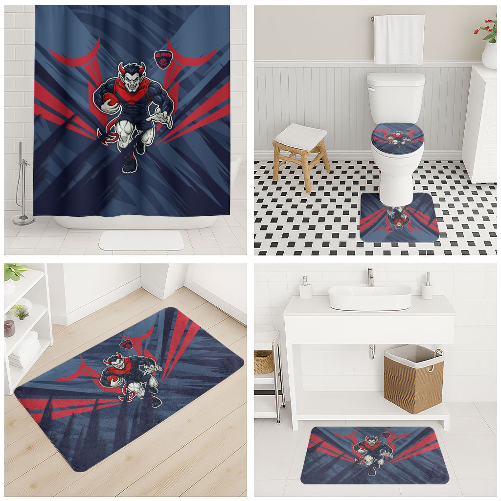 Melbourne Demons Australian Football Bathroom Set Fierce Devil Mascot - Bold Team Colors
