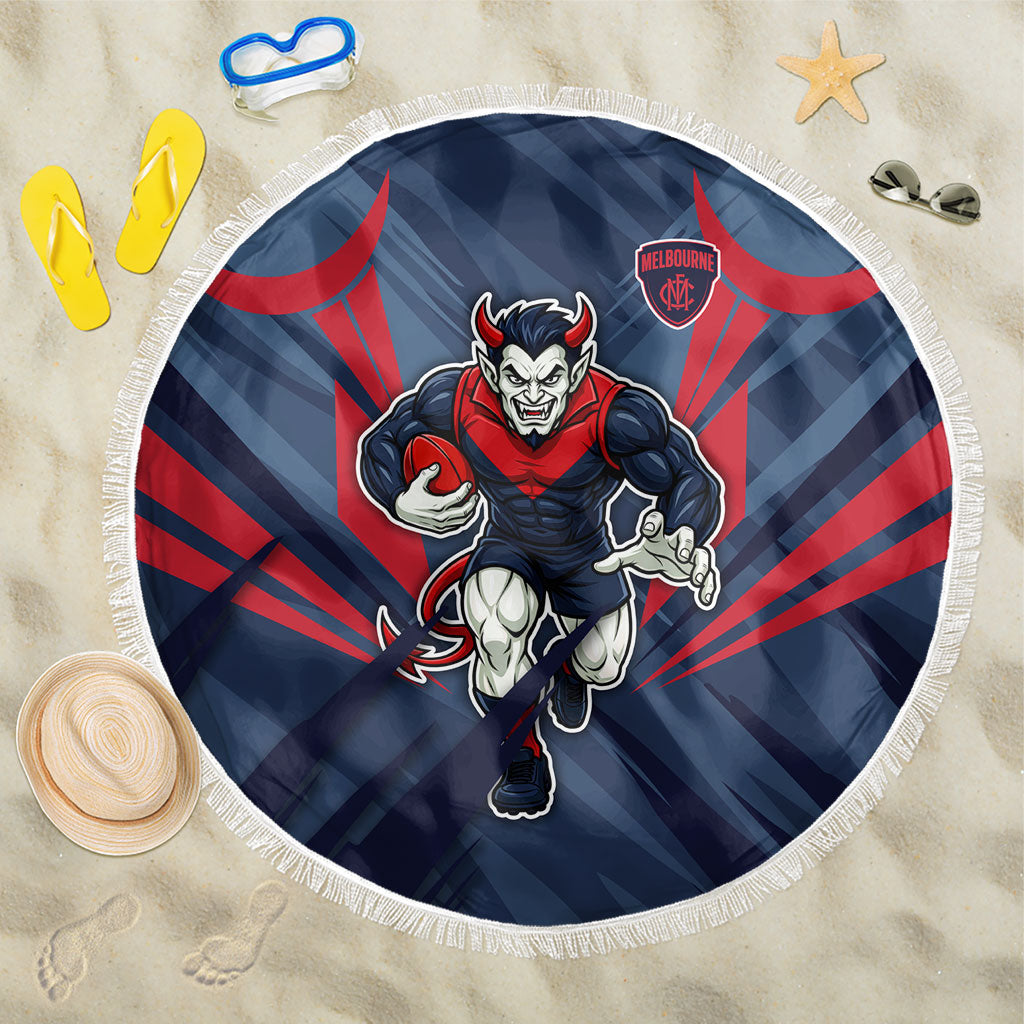 Melbourne Demons Australian Football Beach Blanket Fierce Devil Mascot - Bold Team Colors
