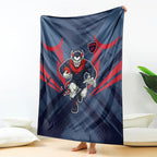 Melbourne Demons Australian Football Blanket Fierce Devil Mascot - Bold Team Colors
