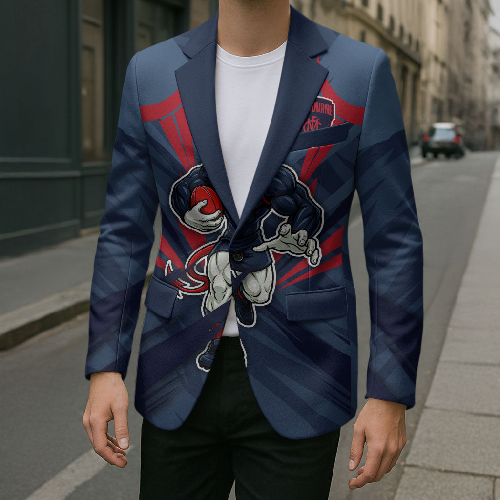 Melbourne Demons Australian Football Blazer Fierce Devil Mascot - Bold Team Colors