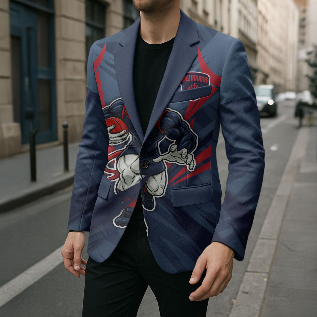Melbourne Demons Australian Football Blazer Fierce Devil Mascot - Bold Team Colors