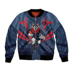 Melbourne Demons Australian Football Bomber Jacket Fierce Devil Mascot - Bold Team Colors
