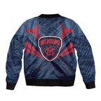 Melbourne Demons Australian Football Bomber Jacket Fierce Devil Mascot - Bold Team Colors