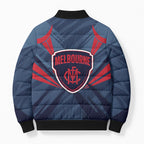 Melbourne Demons Australian Football Bomber Puffer Jacket Fierce Devil Mascot - Bold Team Colors