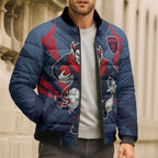 Melbourne Demons Australian Football Bomber Puffer Jacket Fierce Devil Mascot - Bold Team Colors