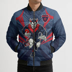 Melbourne Demons Australian Football Bomber Puffer Jacket Fierce Devil Mascot - Bold Team Colors
