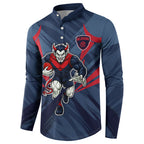 Melbourne Demons Australian Football Button Sweatshirt Fierce Devil Mascot - Bold Team Colors