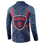 Melbourne Demons Australian Football Button Sweatshirt Fierce Devil Mascot - Bold Team Colors