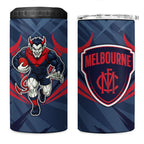 Melbourne Demons Australian Football 4 in 1 Can Cooler Tumbler Fierce Devil Mascot - Bold Team Colors
