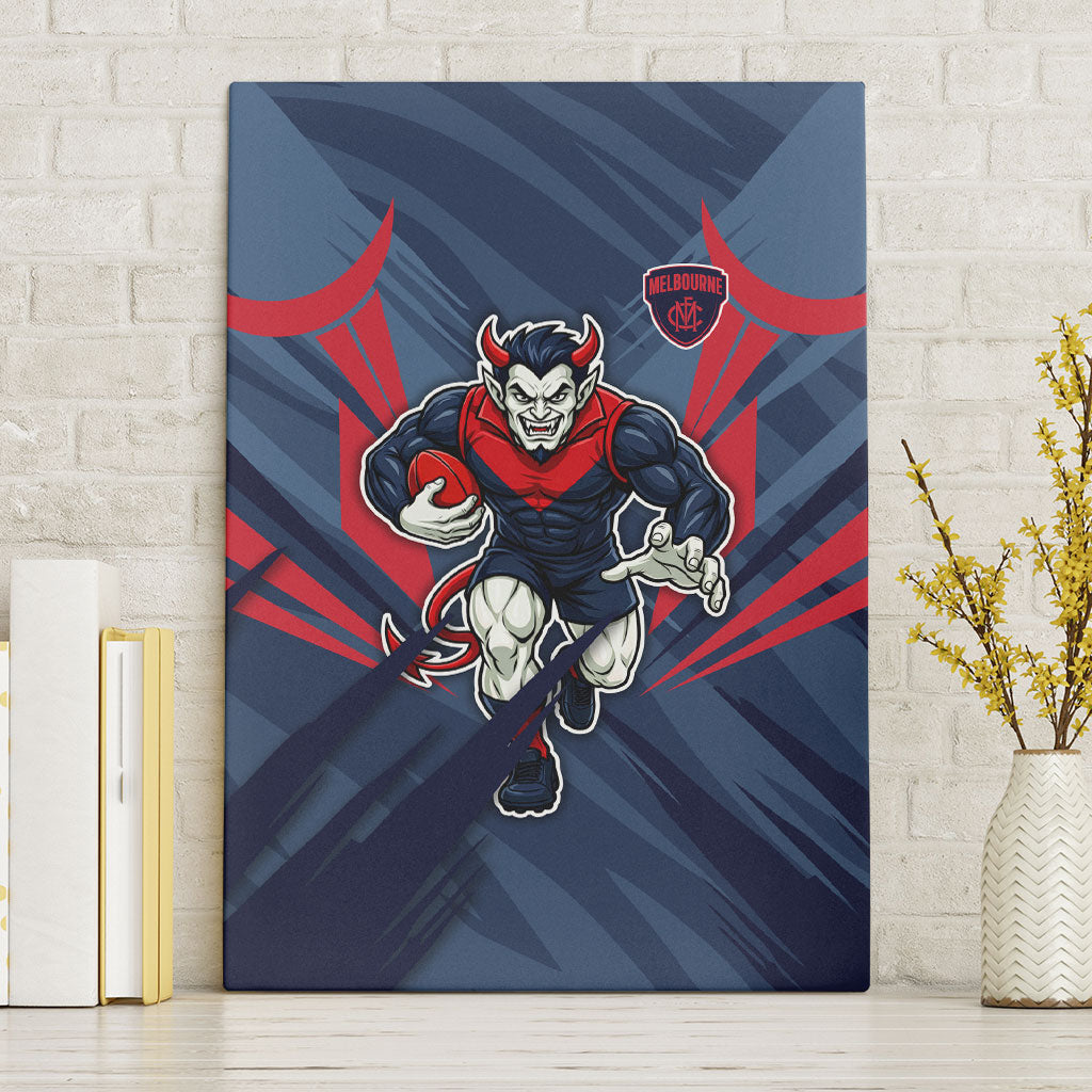Melbourne Demons Australian Football Canvas Wall Art Fierce Devil Mascot - Bold Team Colors