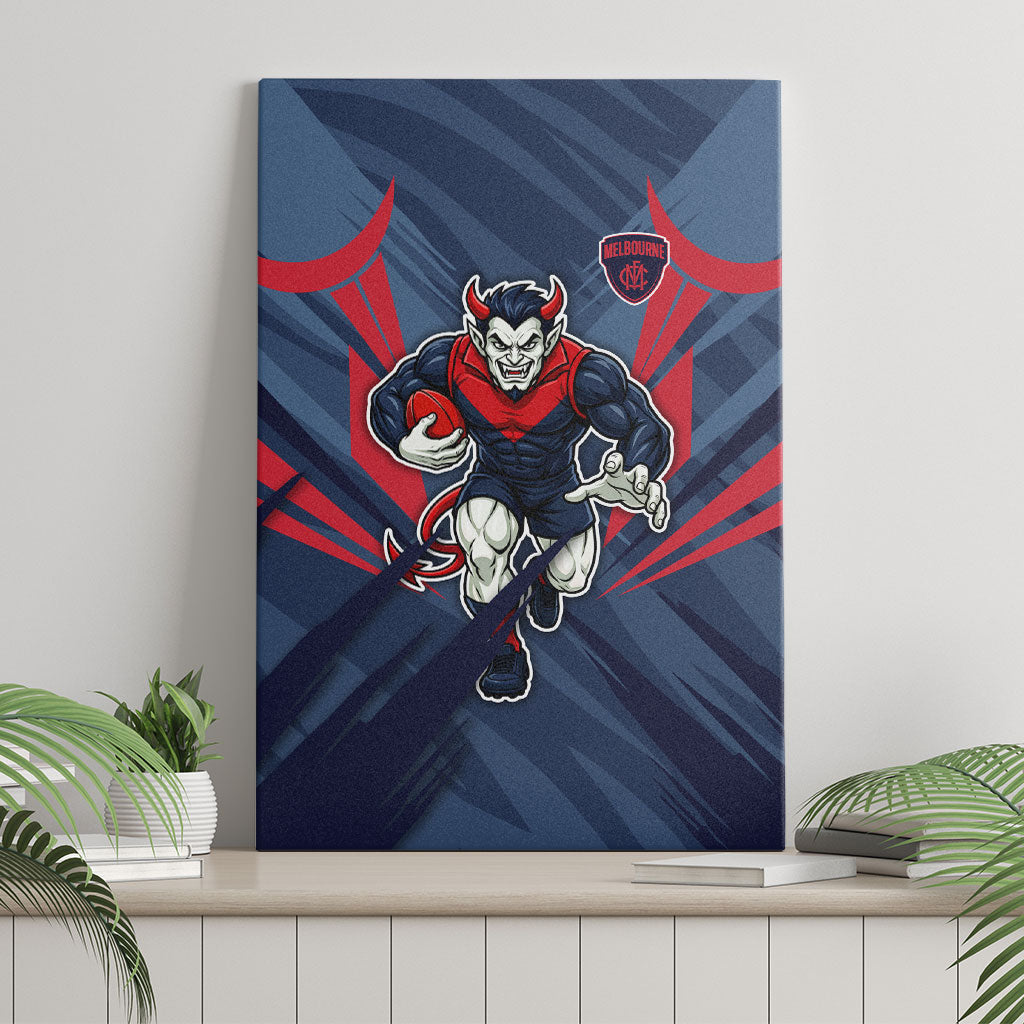 Melbourne Demons Australian Football Canvas Wall Art Fierce Devil Mascot - Bold Team Colors