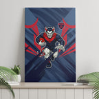 Melbourne Demons Australian Football Canvas Wall Art Fierce Devil Mascot - Bold Team Colors