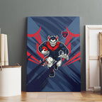 Melbourne Demons Australian Football Canvas Wall Art Fierce Devil Mascot - Bold Team Colors