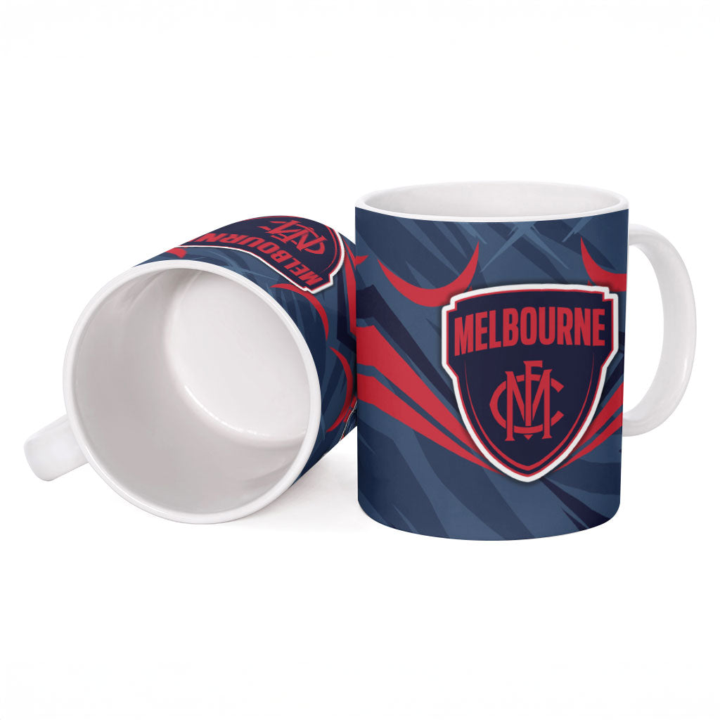Melbourne Demons Australian Football Ceramic Mug Fierce Devil Mascot - Bold Team Colors