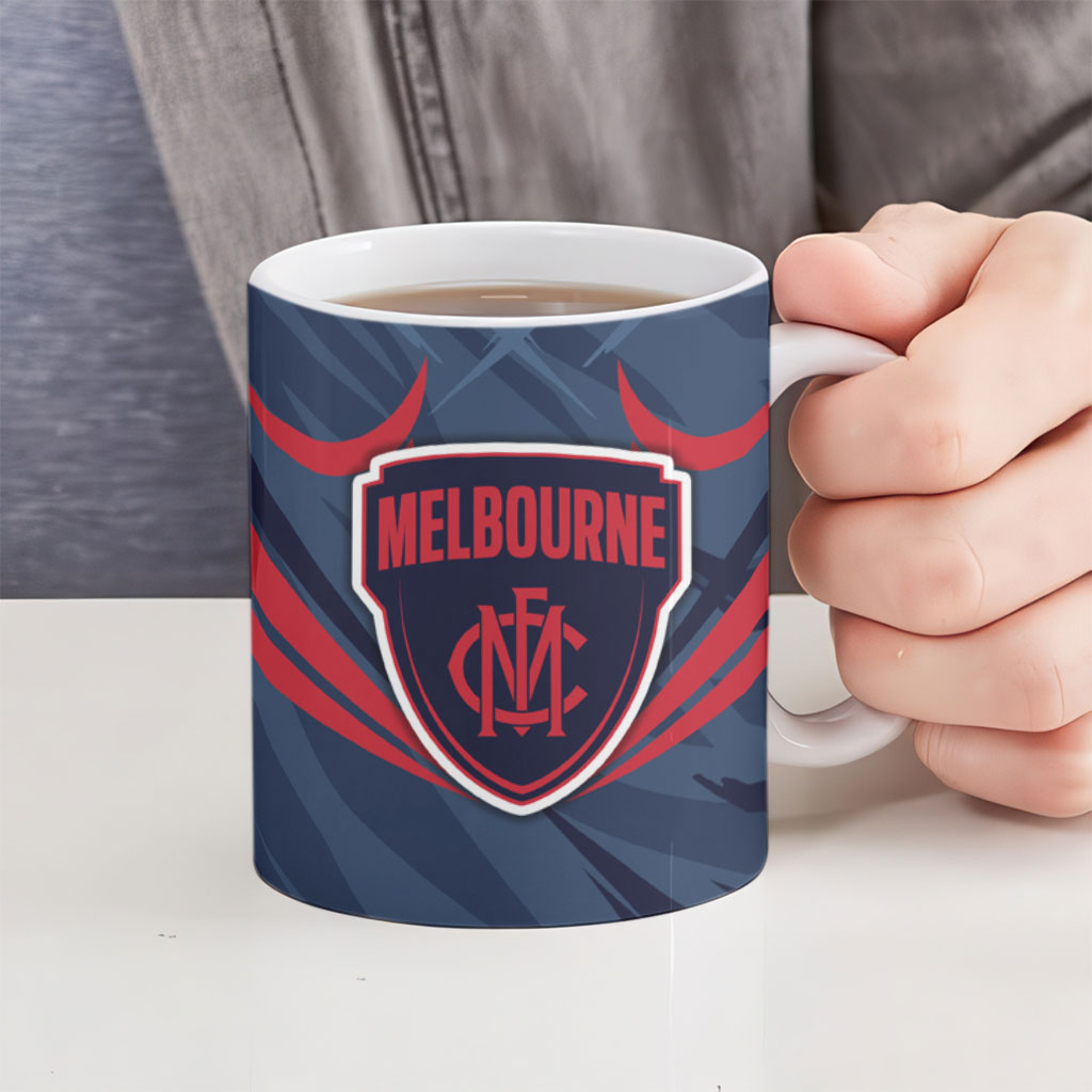 Melbourne Demons Australian Football Ceramic Mug Fierce Devil Mascot - Bold Team Colors