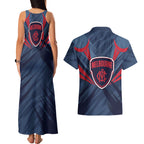 Melbourne Demons Australian Football Couples Matching Tank Maxi Dress and Hawaiian Shirt Fierce Devil Mascot - Bold Team Colors