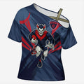Melbourne Demons Australian Football Cross Shoulder Shirt Fierce Devil Mascot - Bold Team Colors