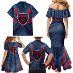 Melbourne Demons Australian Football Family Matching Mermaid Dress and Hawaiian Shirt Fierce Devil Mascot - Bold Team Colors
