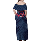Melbourne Demons Australian Football Family Matching Off Shoulder Maxi Dress and Hawaiian Shirt Fierce Devil Mascot - Bold Team Colors