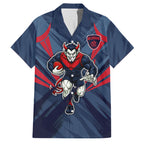 Melbourne Demons Australian Football Family Matching Short Sleeve Bodycon Dress and Hawaiian Shirt Fierce Devil Mascot - Bold Team Colors