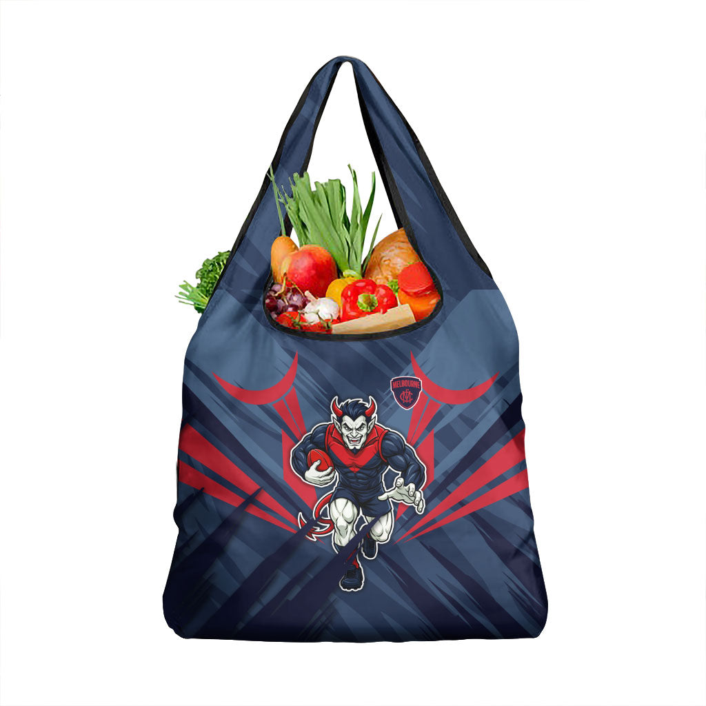 Melbourne Demons Australian Football Grocery Bag Fierce Devil Mascot - Bold Team Colors