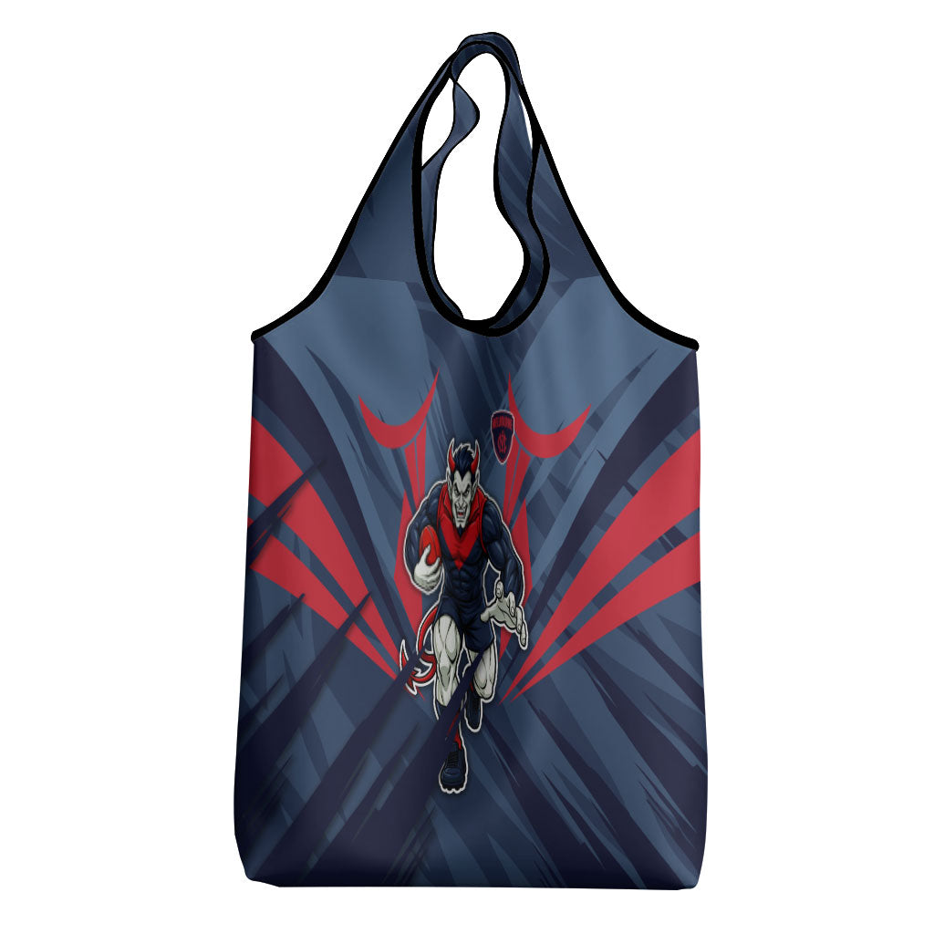 Melbourne Demons Australian Football Grocery Bag Fierce Devil Mascot - Bold Team Colors