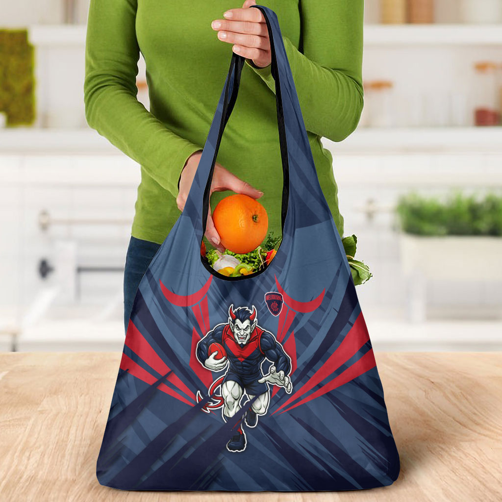 Melbourne Demons Australian Football Grocery Bag Fierce Devil Mascot - Bold Team Colors
