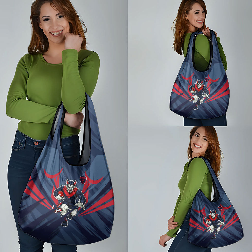 Melbourne Demons Australian Football Grocery Bag Fierce Devil Mascot - Bold Team Colors