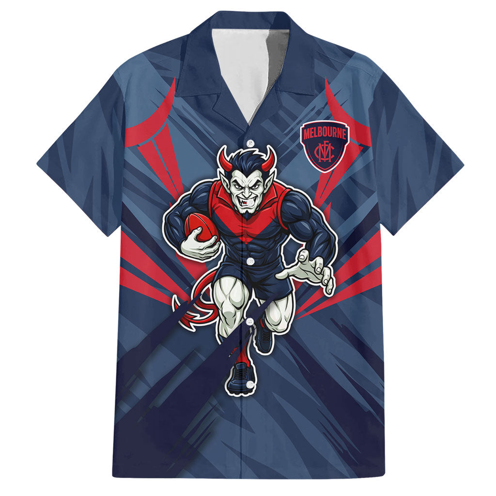 Melbourne Demons Australian Football Hawaiian Shirt Fierce Devil Mascot - Bold Team Colors