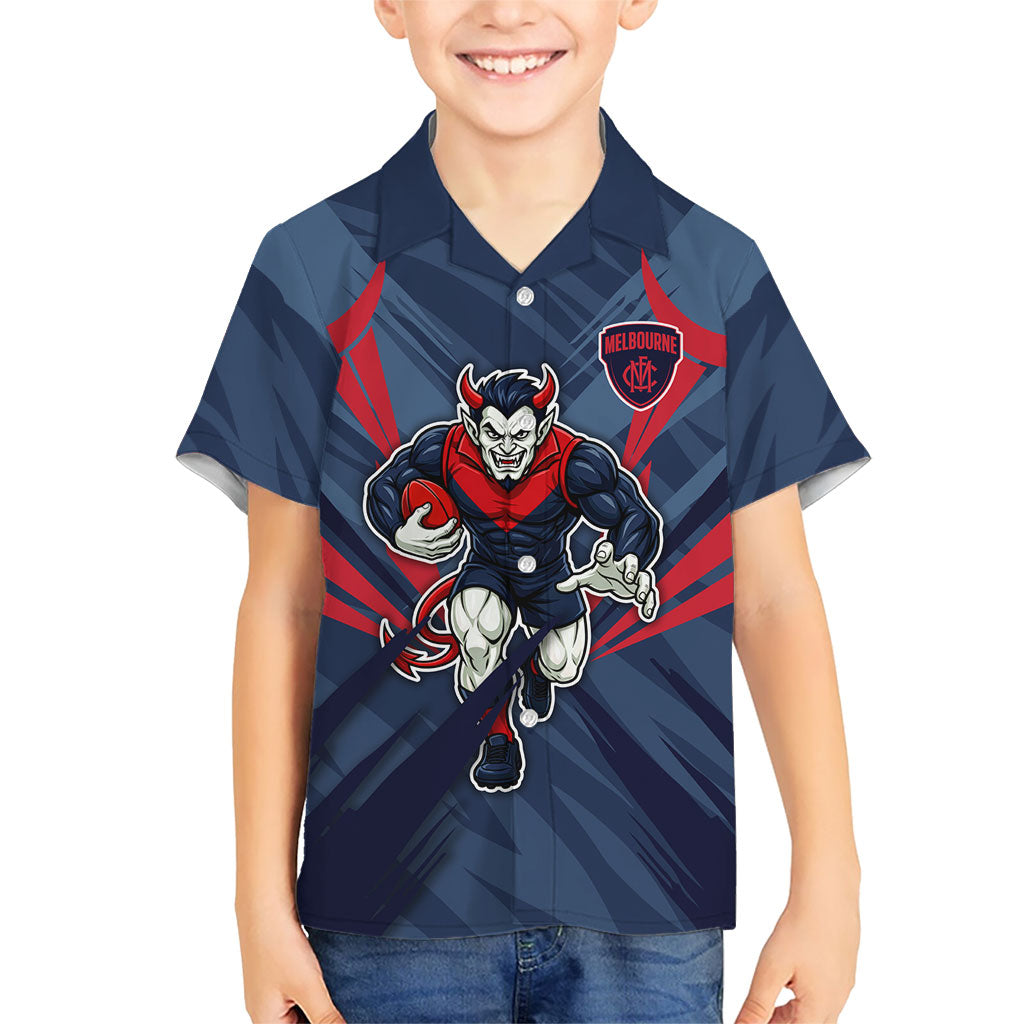 Melbourne Demons Australian Football Hawaiian Shirt Fierce Devil Mascot - Bold Team Colors